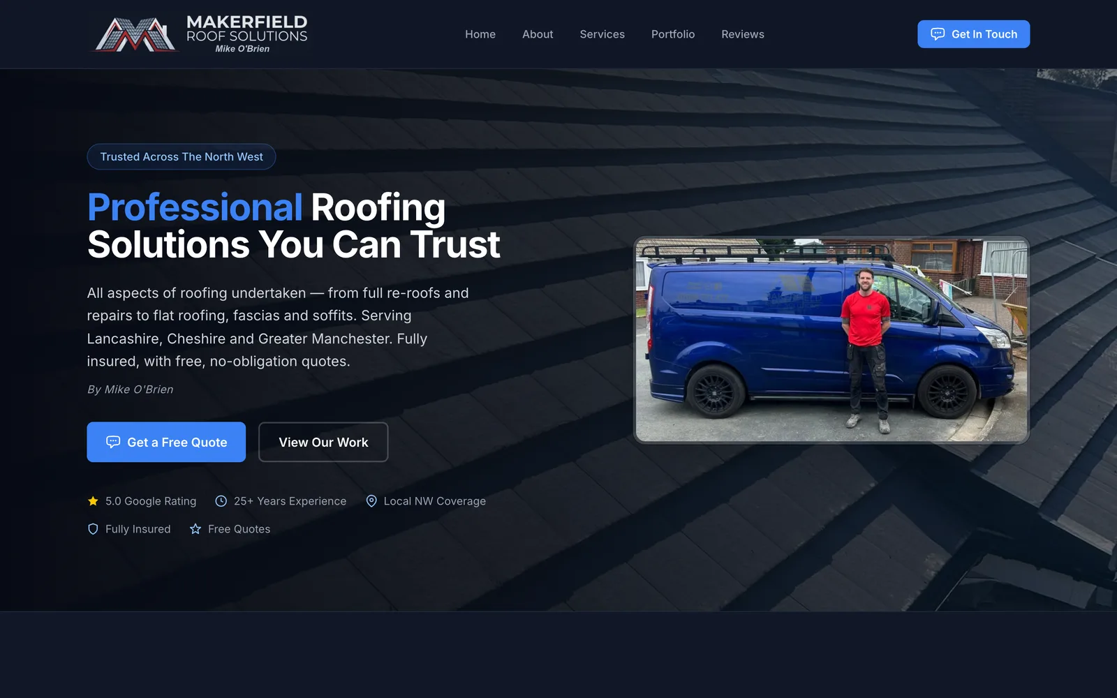 The Makerfield Roof Solutions website built by TDC Digital